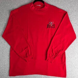 Tampa Bay Buccaneers Men’s XL Red Long Sleeve T-Shirt Embroidered Logo